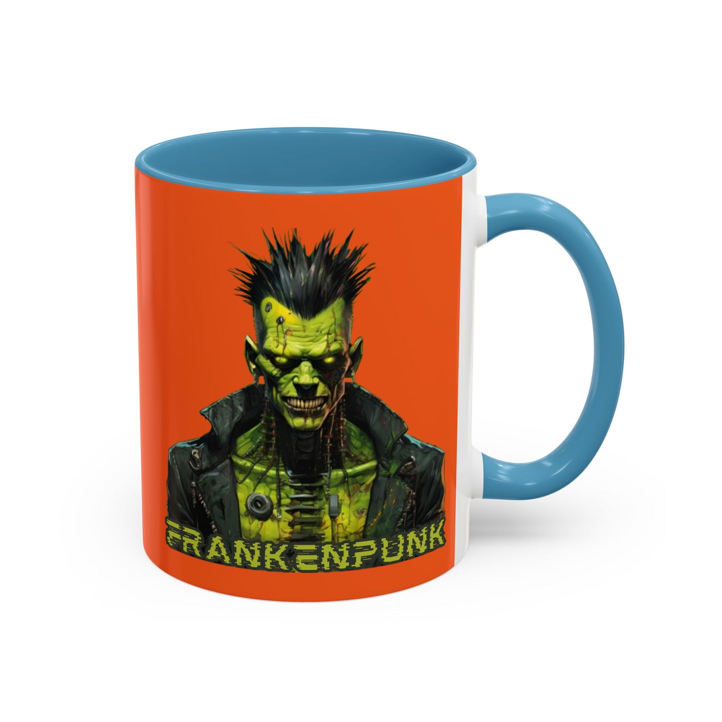 Frankenpunk Orange Accent Mug by CreepyCrafts.boo