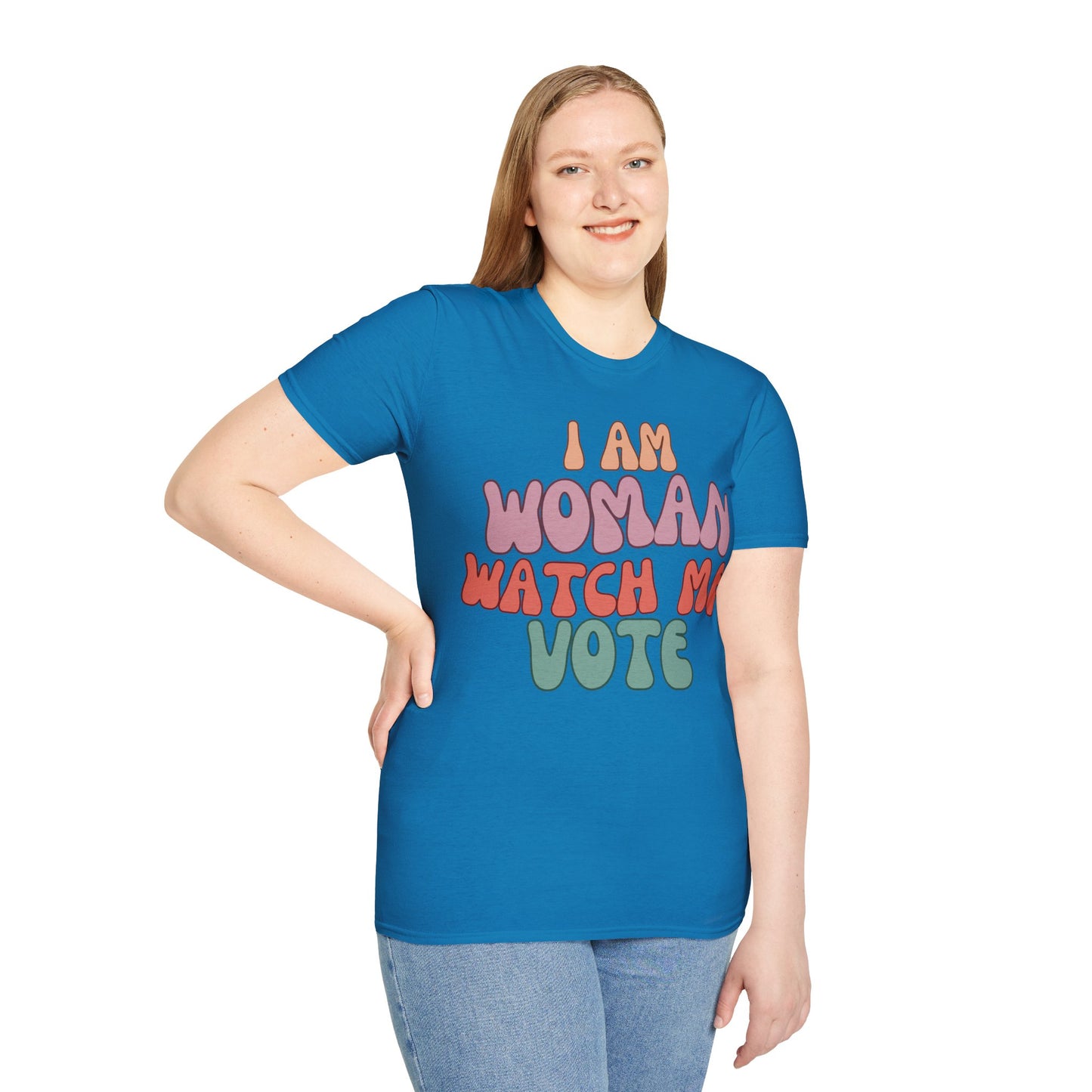 I Am Woman Watch Me Vote DKcolors Unisex T-Shirt by cypherpunkgear.com