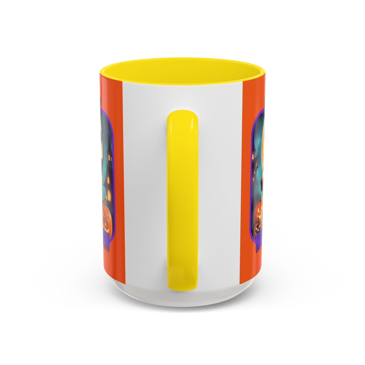 Happy Halloween Little Witch Purple font Orange Accent Mug by CreepyCrafts.boo