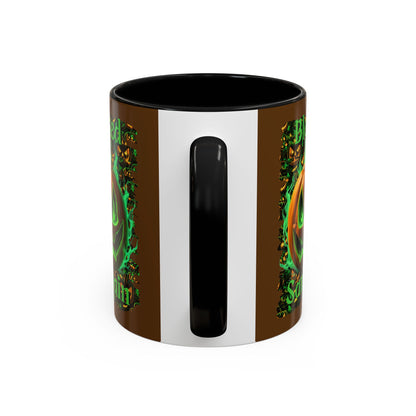 Blessed Samhain Green Jack Brown Accent Mug by CreepyCrafts.boo