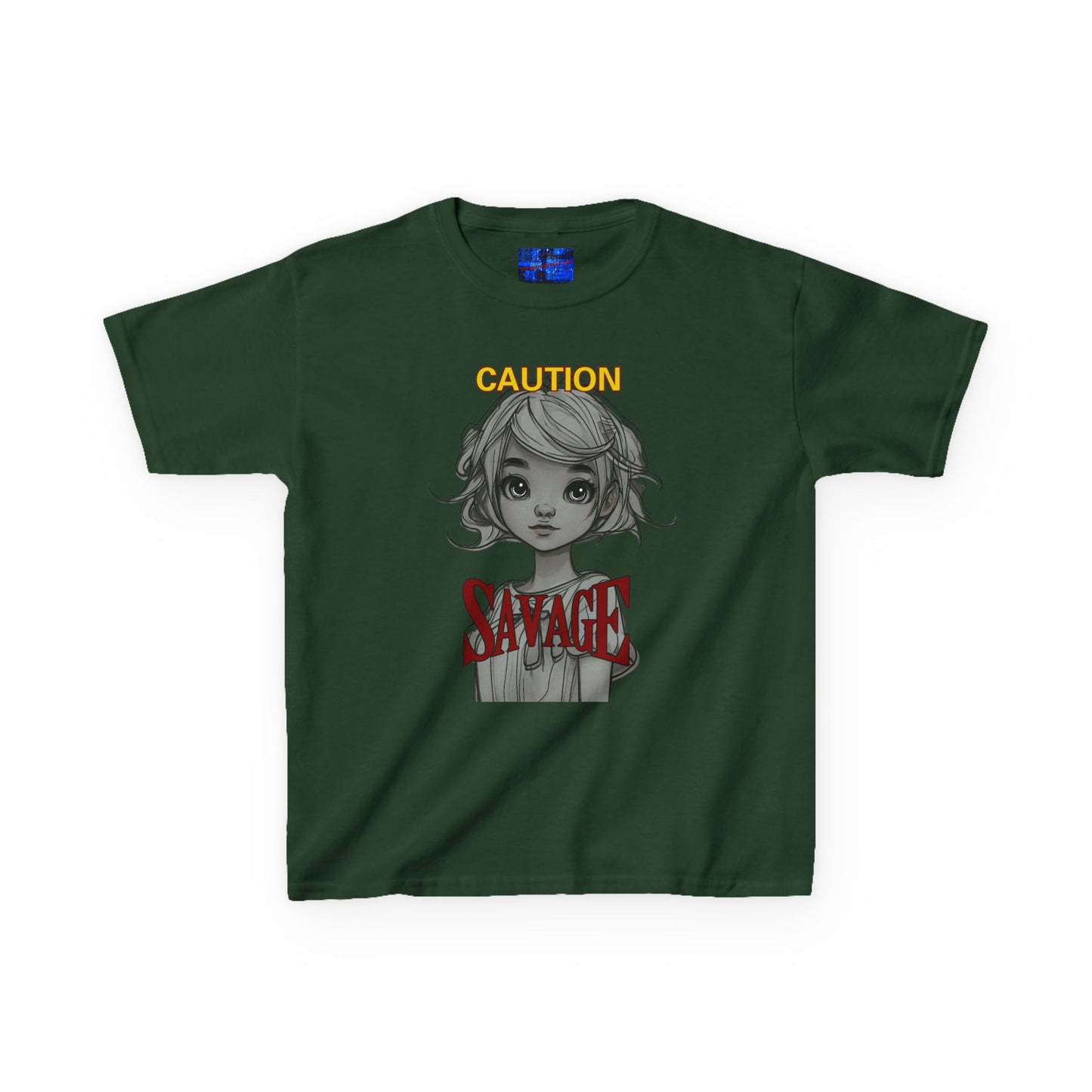 Caution: Small but Savage Kids Heavy Cotton Tee by cypherpunkgear.com