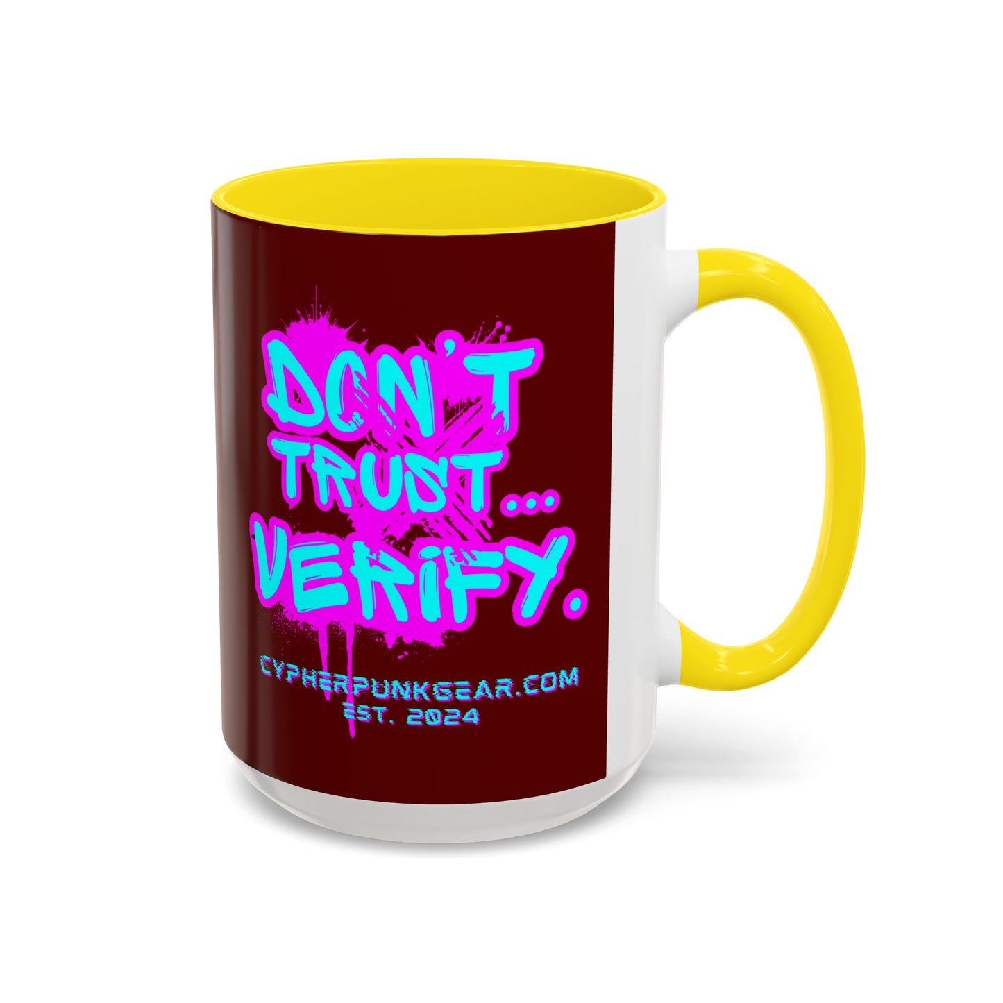 Don't Trust...Verify. Red Accent Mug by cypherpunkgear.com