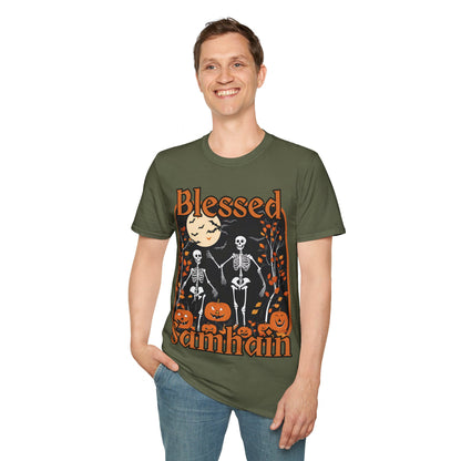 Spooktacular Skeletons of Samhain DKcolors Unisex T-Shirt by cypherpunkgear