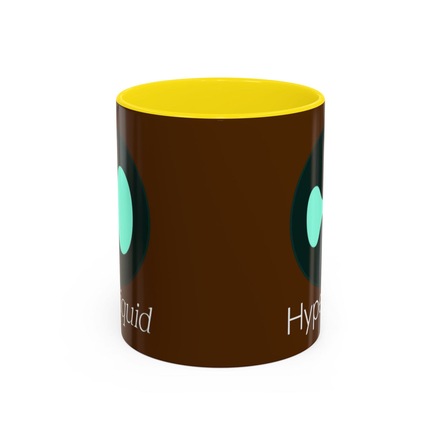 Hyperliquid White font Brown Accent Mug by cypherpunkgear.com