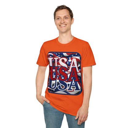 RED White and Blue USA Patriot LTcolors Unisex T-Shirt by cypherpunkgear