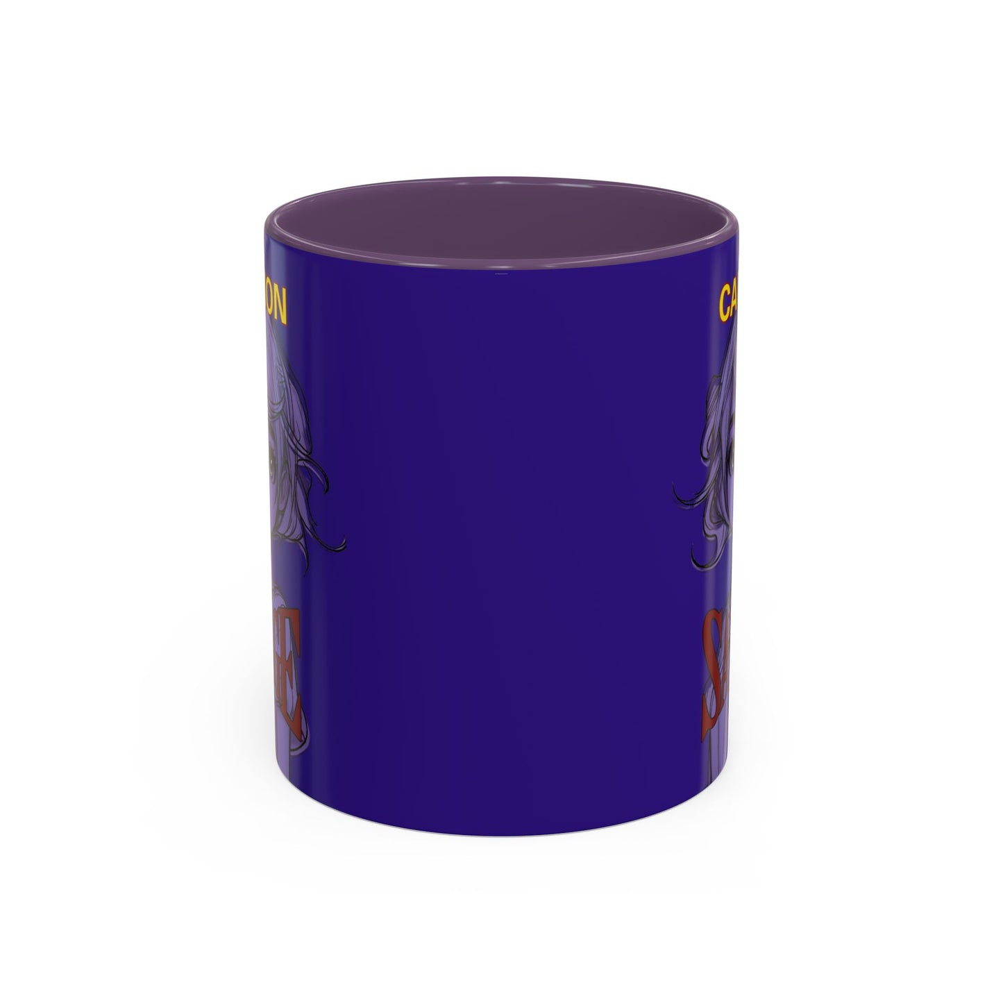 Caution, Savage Dark Purple Accent Mug by cypherpunkgear.com