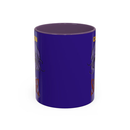 Caution, Savage Dark Purple Accent Mug by cypherpunkgear.com