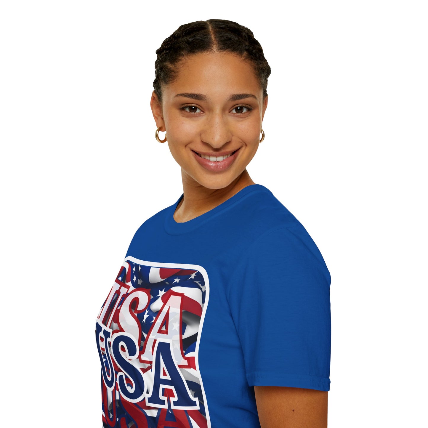 Red White and BLUE USA Patriot Dark colors Unisex T-Shirt by cypherpunkgear.com