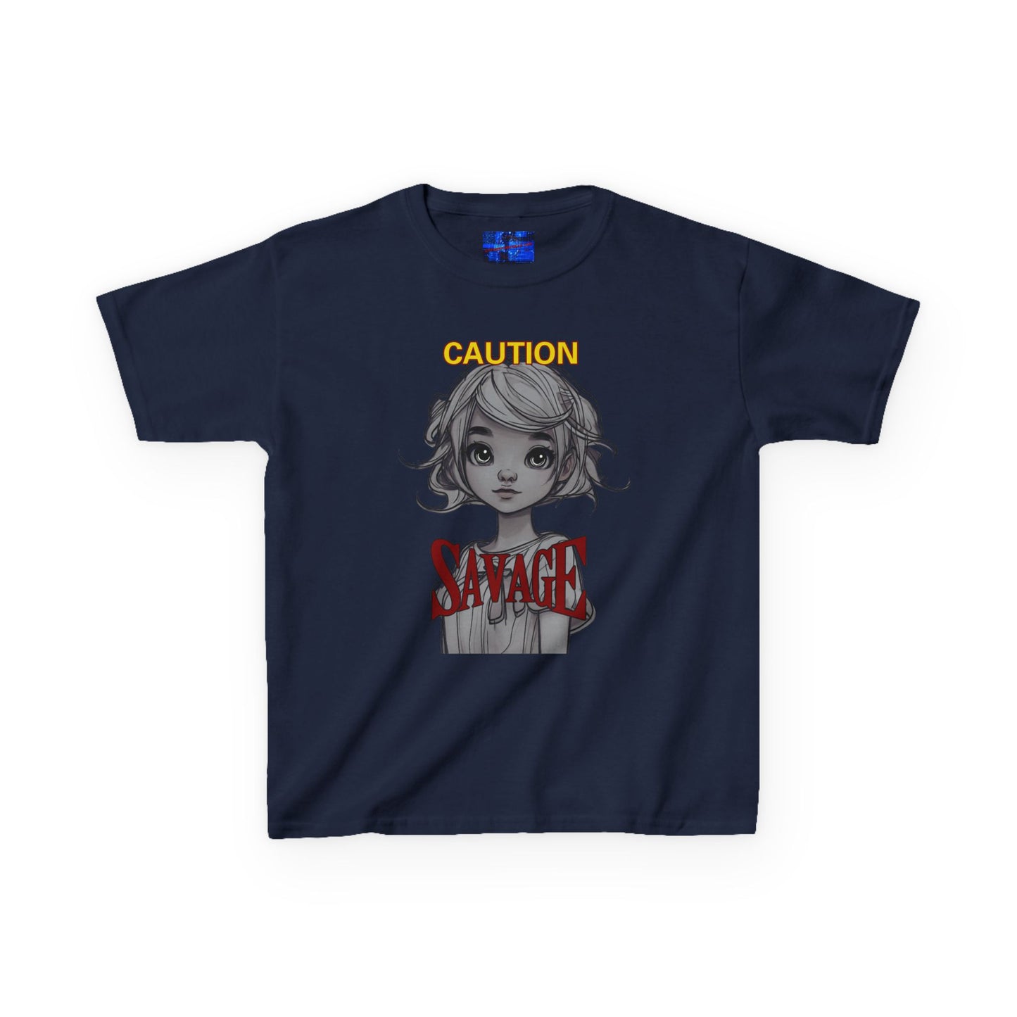 Caution: Small but Savage Kids Heavy Cotton Tee by cypherpunkgear.com