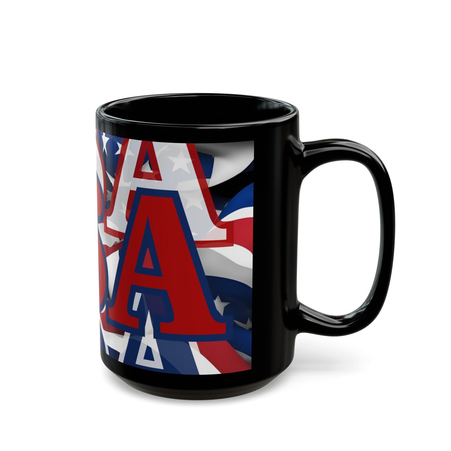 USA! USA! USA RDfont Patriot Black Mug by cypherpunkgear