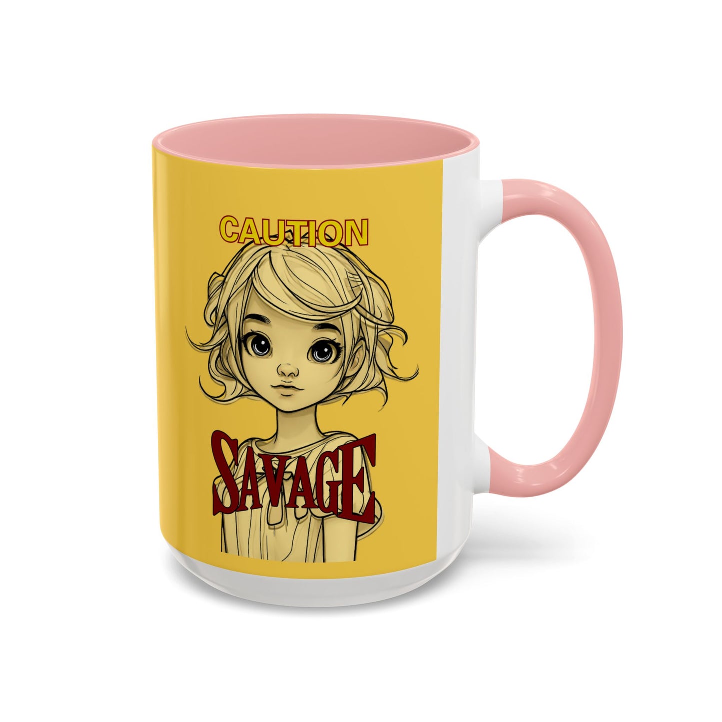 Caution, Savage Yellow Accent Mug by cypherpunkgear.com