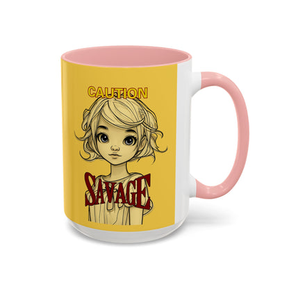 Caution, Savage Yellow Accent Mug by cypherpunkgear.com