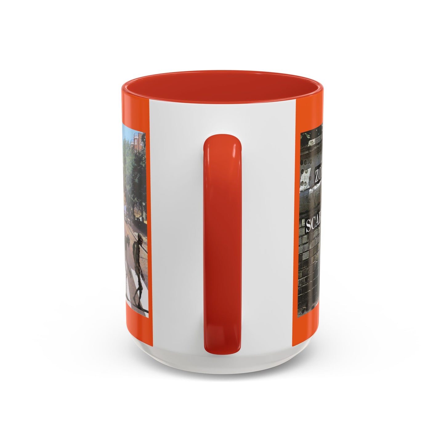 2-sided, Scabby Road Orange Accent Mug by CreepyCrafts.boo
