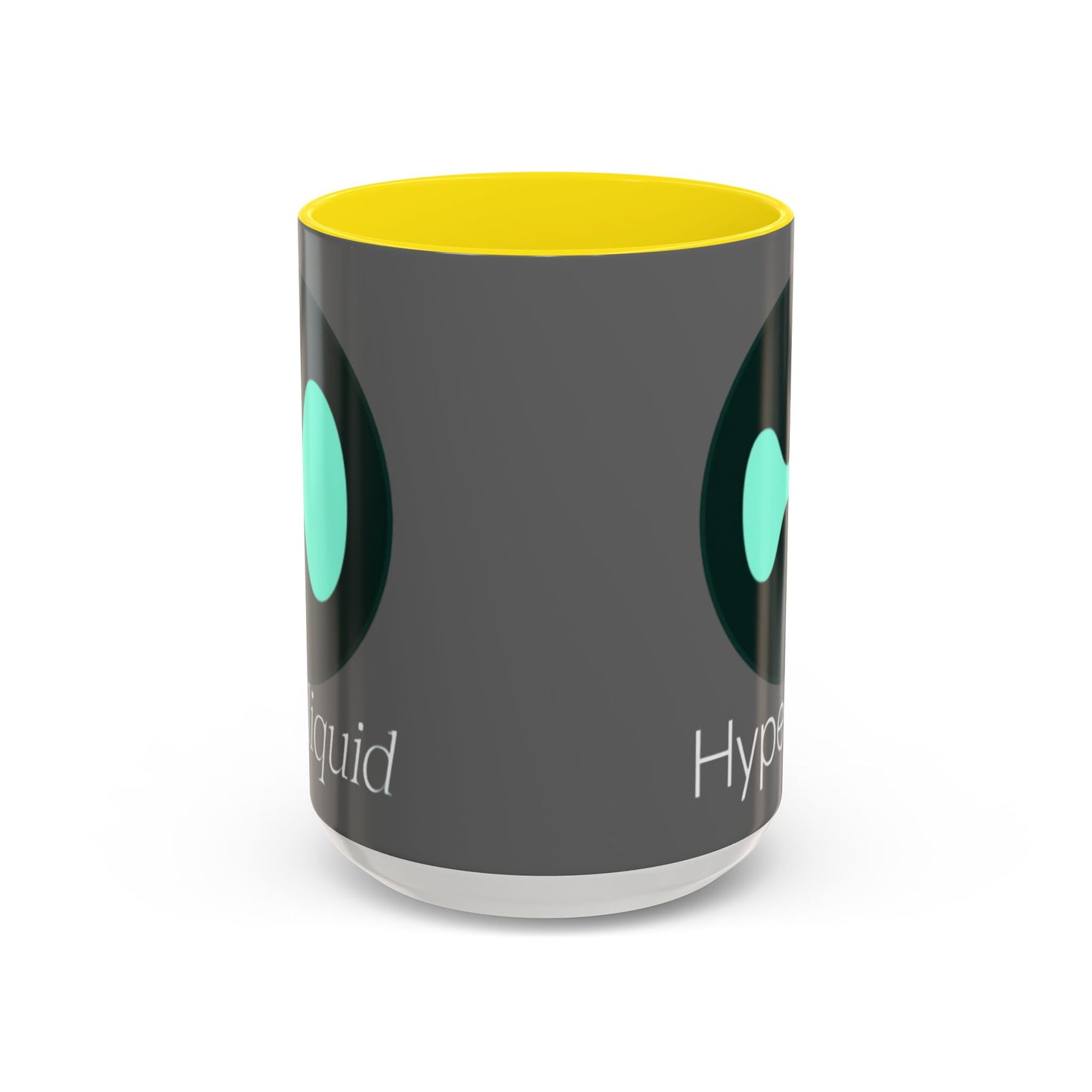 Hyperliquid White font Grey Accent Mug by cypherpunkgear.com