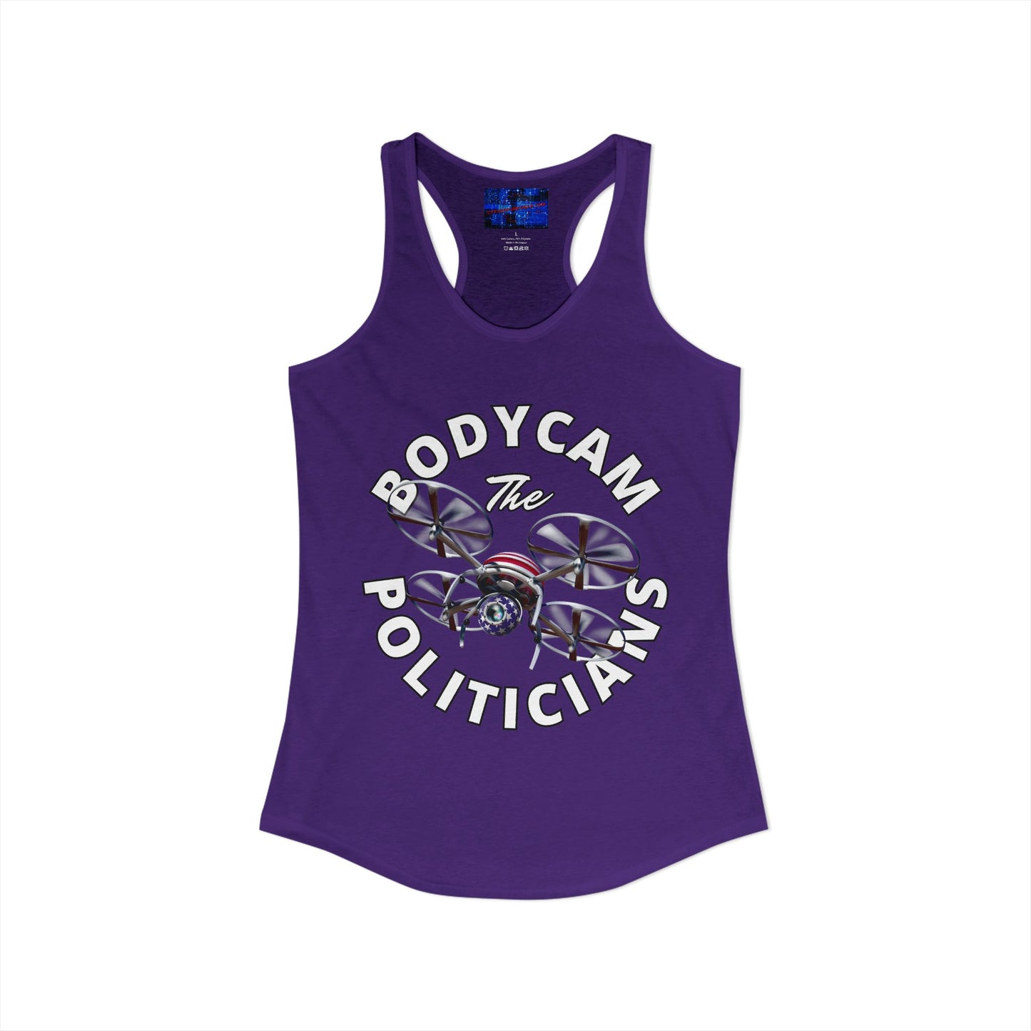 ¡Bodycam a los políticos por cypherpunkgear! Camiseta sin mangas ideal con espalda cruzada para mujer