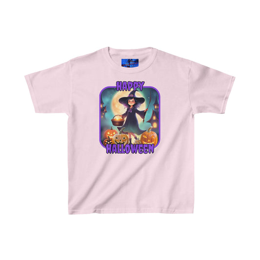 Happy Halloween Little Witch PRfont Kids Heavy Cotton™ Tee by cypherpunkgear