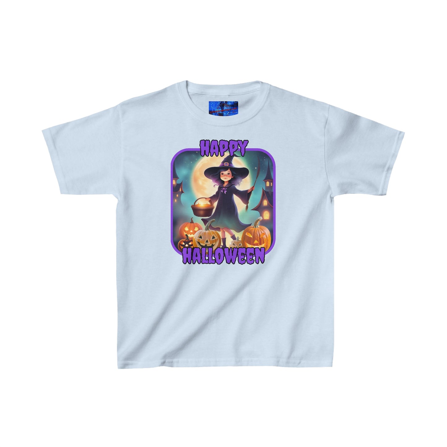 Happy Halloween Little Witch PRfont Kids Heavy Cotton™ Tee by cypherpunkgear