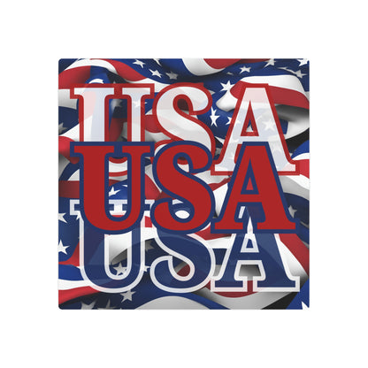 USA! USA! USA Red Center Metal Art Sign by cypherpunkgear