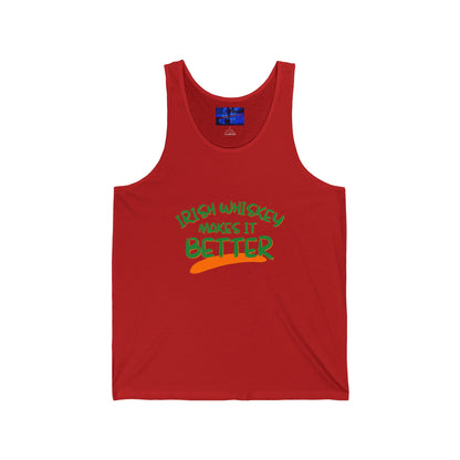 Irish Whiskey makes it better GNfont Unisex Jersey Tank Top by cypherpunkgear.com