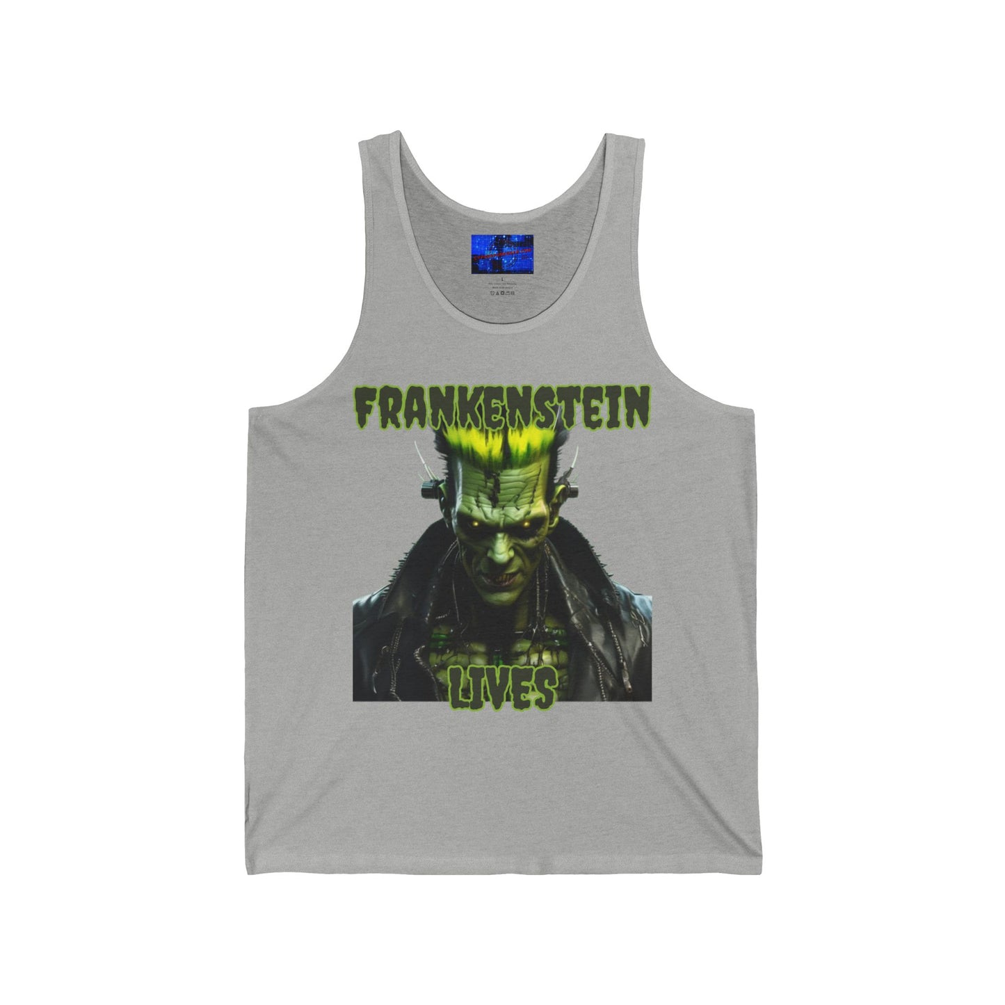 Frankenstein Lives Unisex Jersey Tank Top by cypherpunkgear