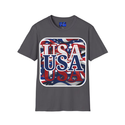 Red White and BLUE USA Patriot Dark colors Unisex T-Shirt by cypherpunkgear.com