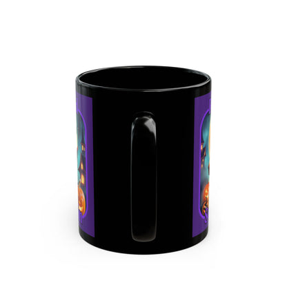 Blessed Samhain Little Witch Purple font Purple Mug by CreepyCrafts.boo