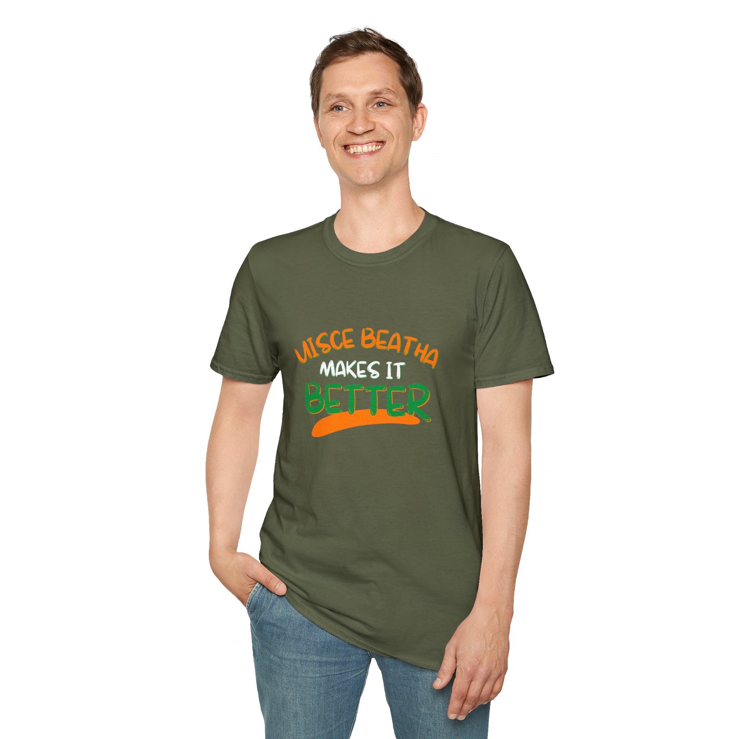 Uisce Beatha makes it better OWGfont DKcolors Unisex T-Shirt by cypherpunkgear