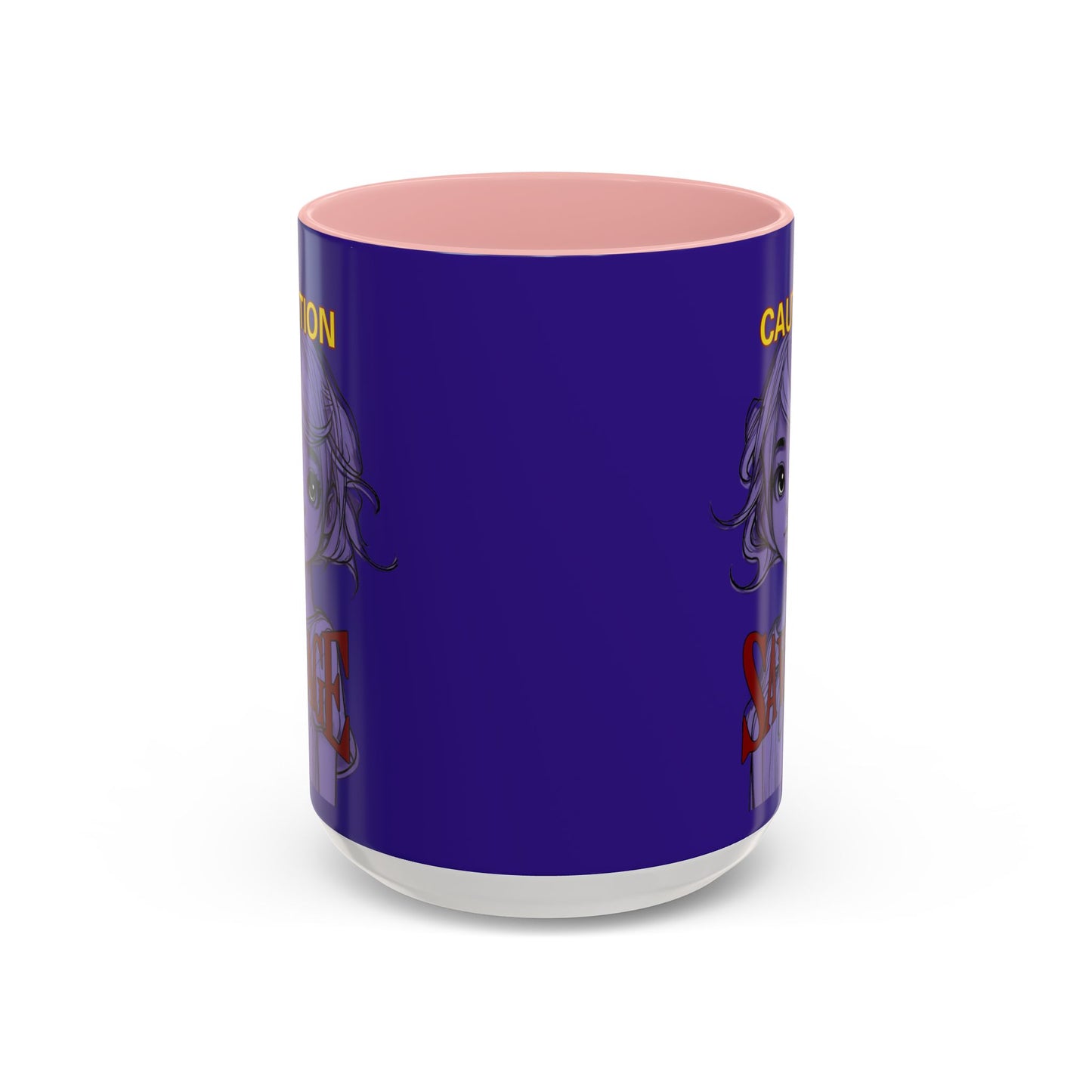 Caution, Savage Dark Purple Accent Mug by cypherpunkgear.com