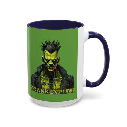 Frankenpunk Green Accent Mug by CreepyCrafts.boo