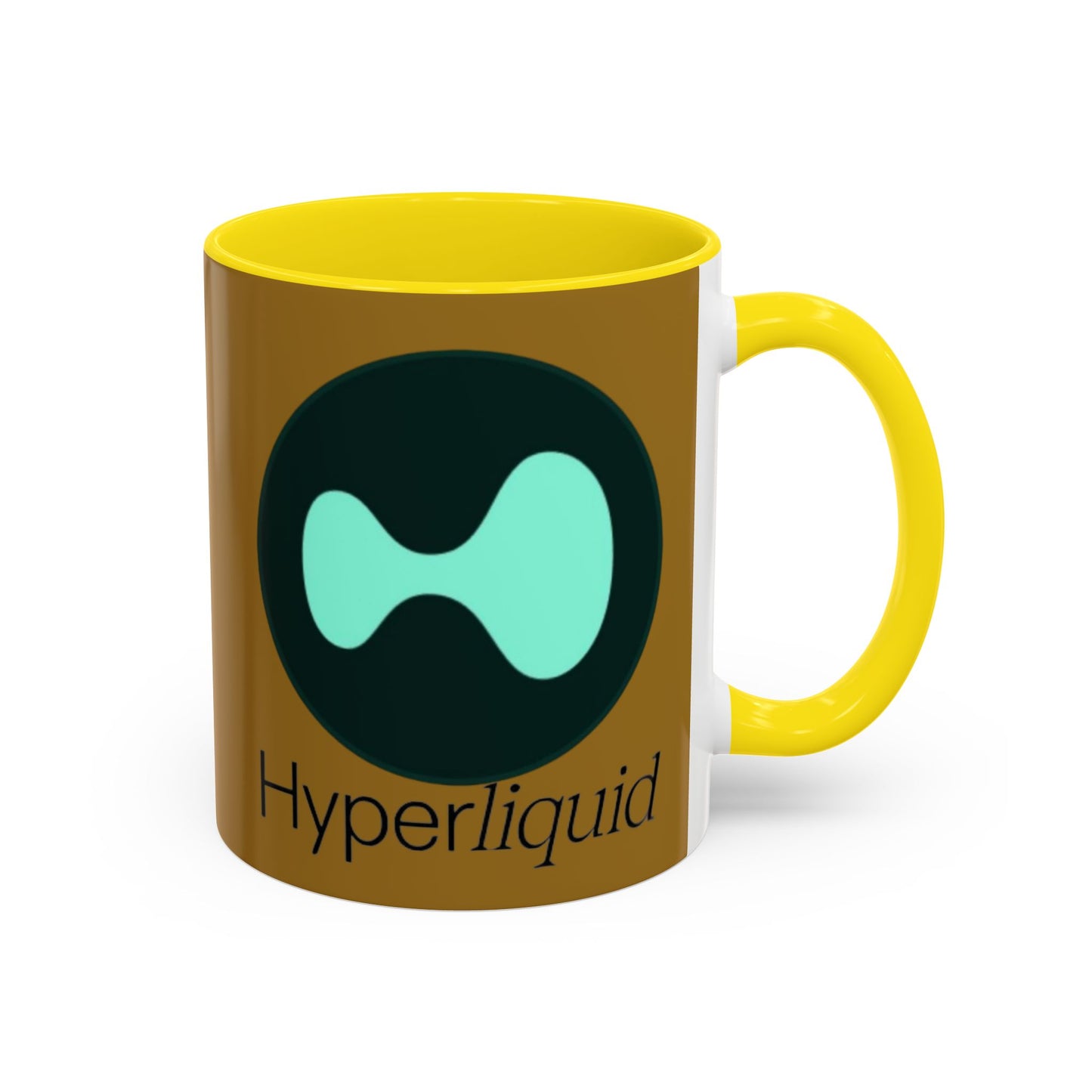 Hyperliquid Black font Brown Accent Mug by cypherpunkgear.com