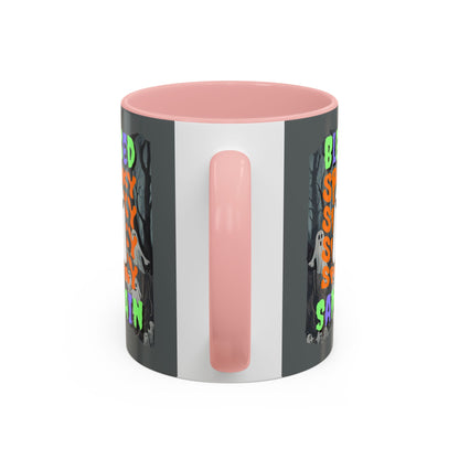 Spooky Blessed Samhain Ghost Mixed font Accent Mug by CreepyCrafts.boo