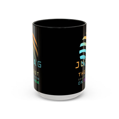 Jupiter (JUP) the best aggregator on Solana Black Accent Mug by cypherpunkgear.com
