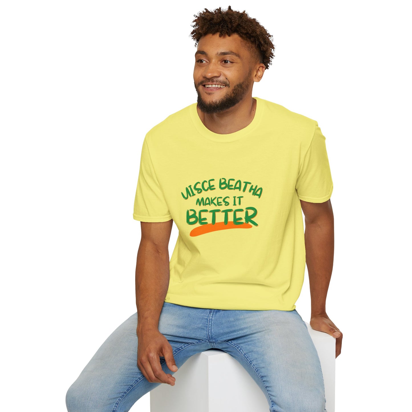 Uisce Beatha makes it better GNfont LTcolors Unisex T-Shirt by cypherpunkgear