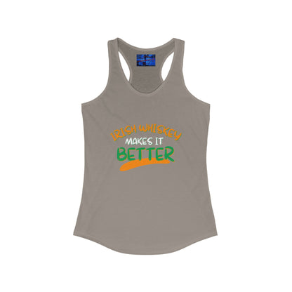 Irish Whiskey makes it better OWGfont Women's Racerback Tank Top by cypherpunkgear.com