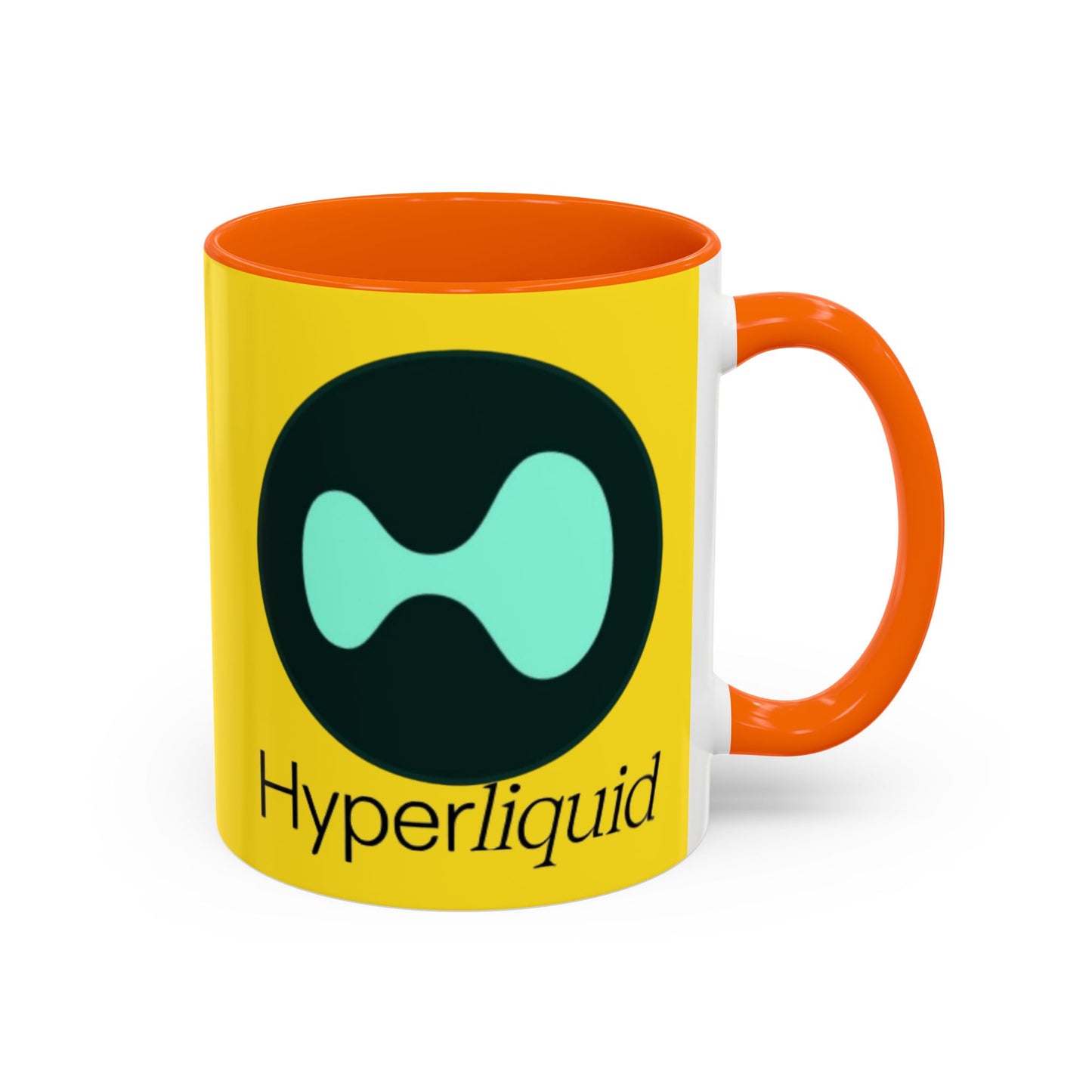 Hyperliquid Black font Yellow Accent Mug by cypherpunkgear.com