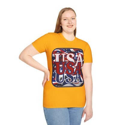 RED White and Blue USA Patriot Light colors Unisex T-Shirt by cypherpunkgear.com