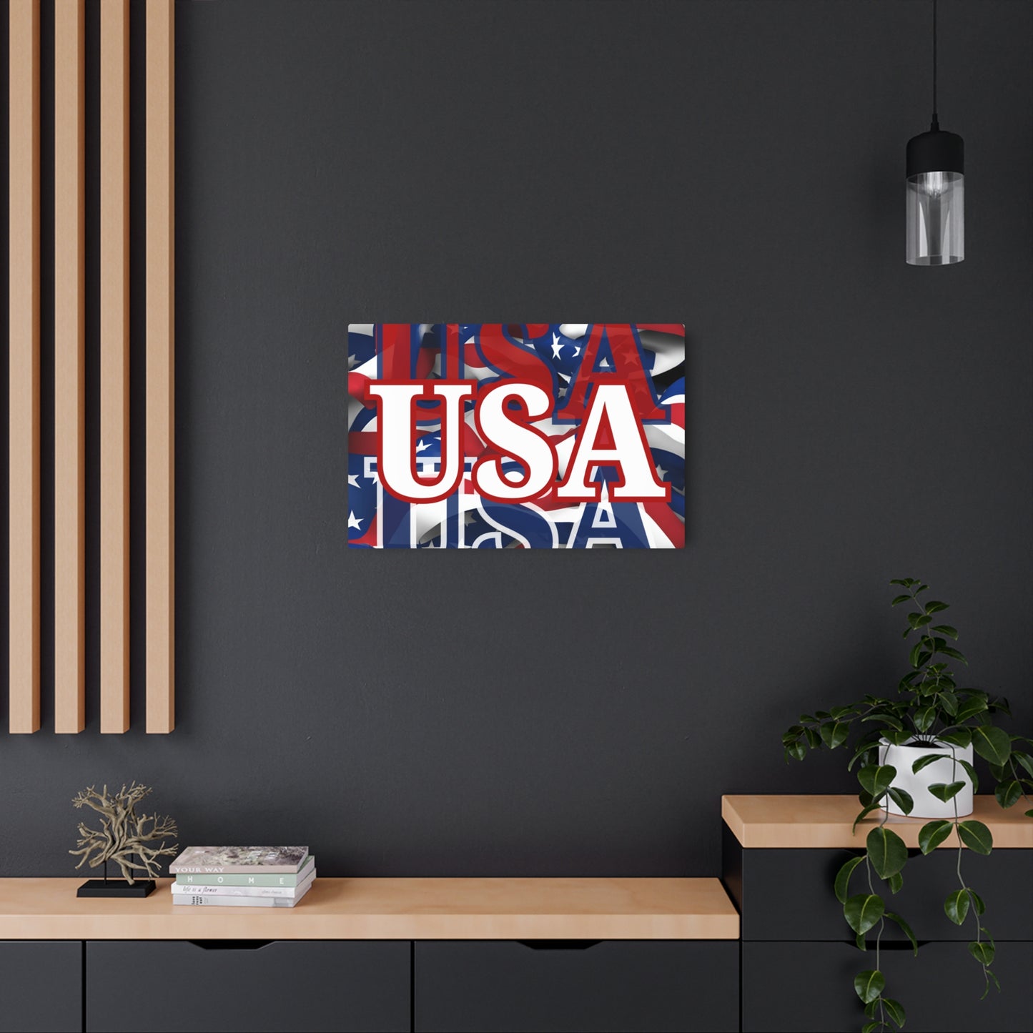 USA! USA! USA White Center Metal Art Sign by cypherpunkgear