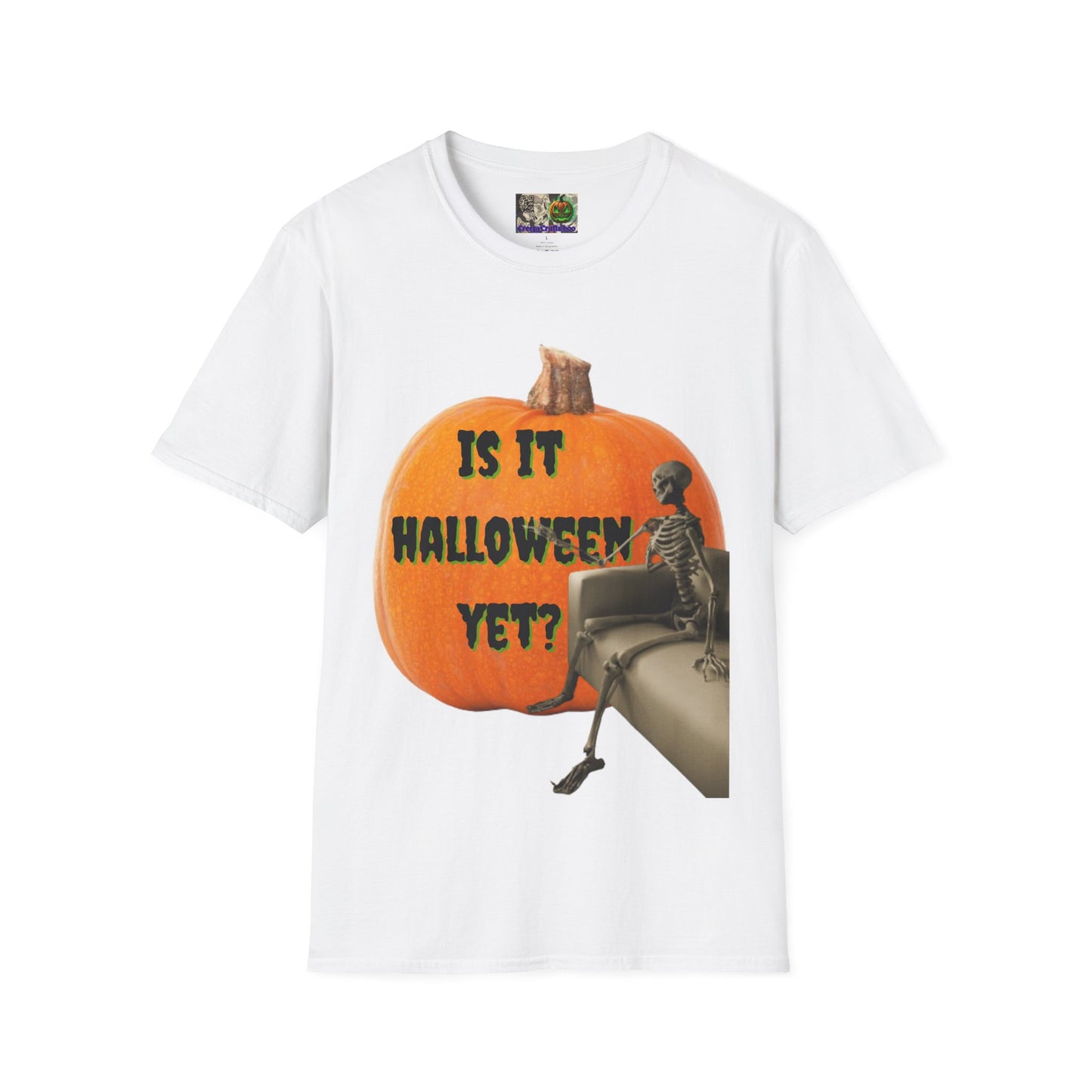 Is it Halloween yet? Skeleton's Giant Pumpkin Light colors Unisex T-Shirt by CreepyCrafts.boo