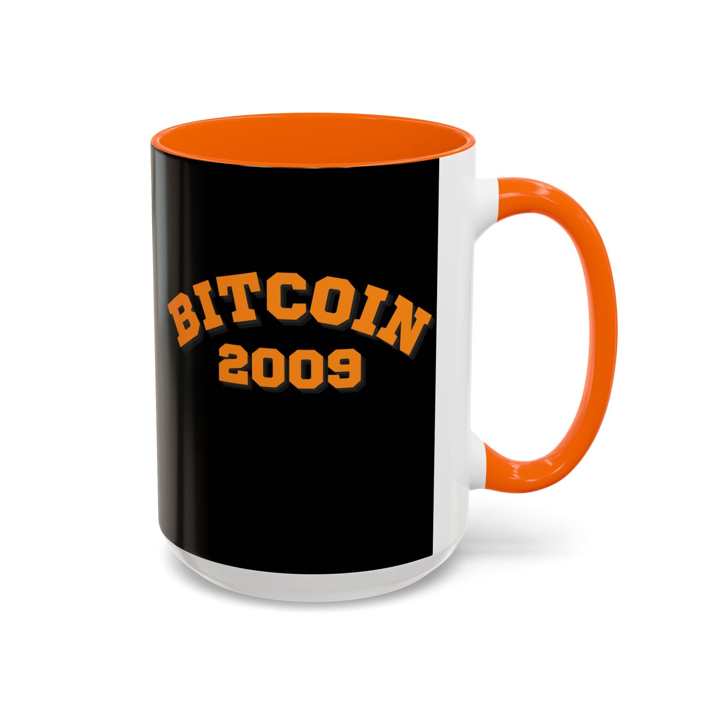 Bitcoin 2009 Black Accent Mug by cypherpunkgear.com