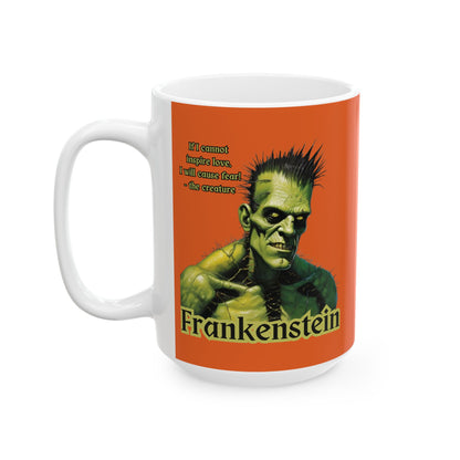 Frankenstein's Creature Orange Mug by CreepyCrafts.boo