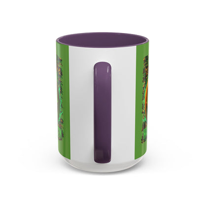 Happy Halloween Green Jack Green Accent Mug by CreepyCrafts.boo