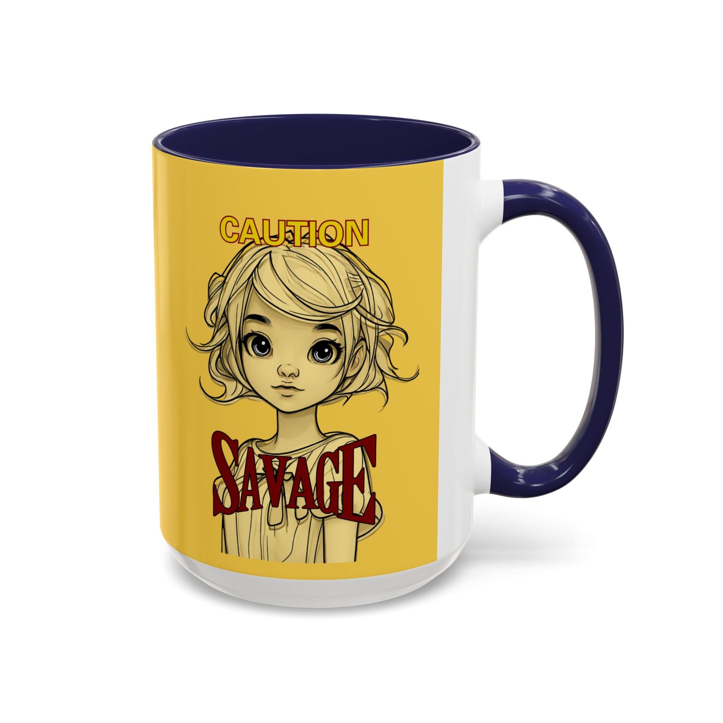Caution, Savage Yellow Accent Mug by cypherpunkgear.com