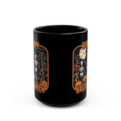 Spooktacular Skeletons of Halloween Black Mug by cypherpunkgear