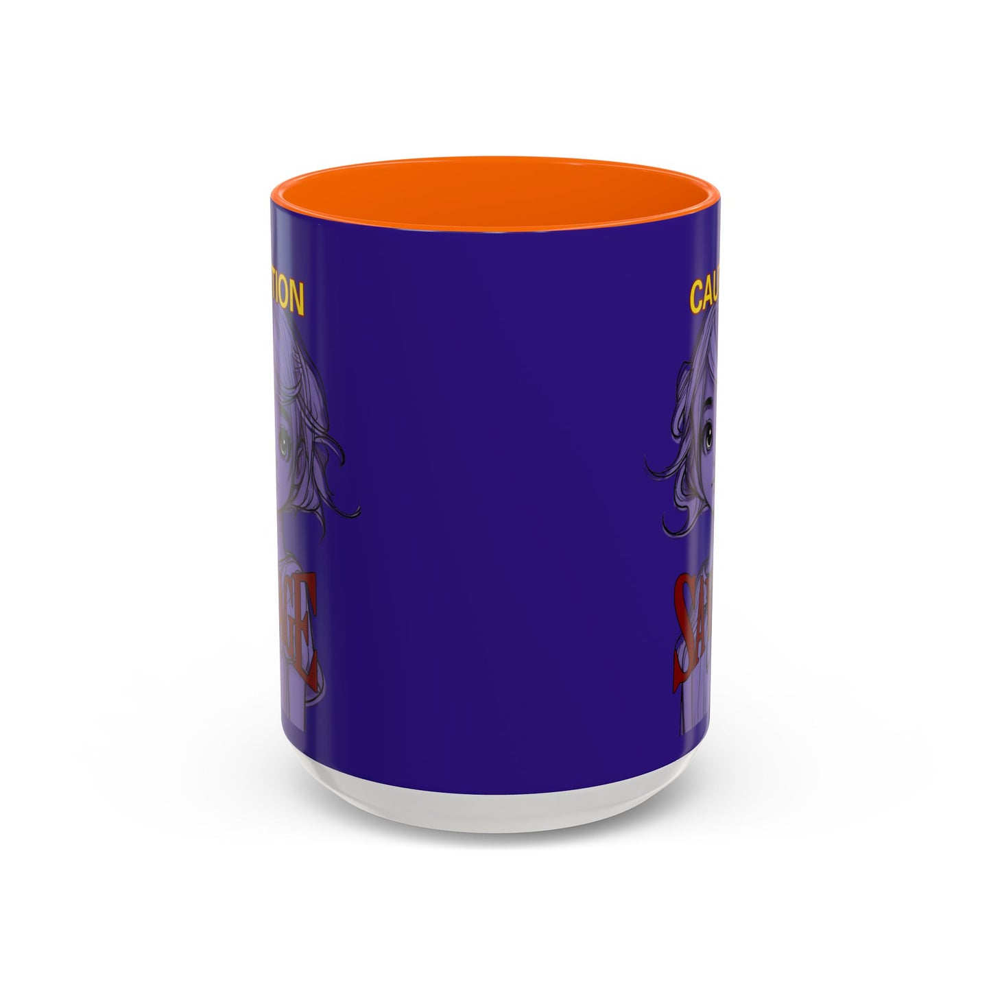 Caution, Savage Dark Purple Accent Mug by cypherpunkgear.com