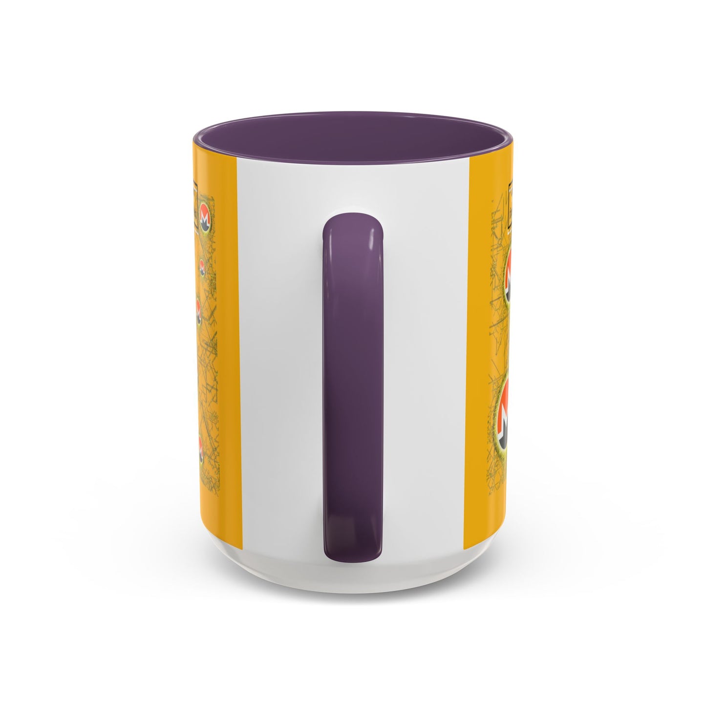 Monero (XMR) don't assume your freedoms are assured Yellow Accent Mug by cypherpunkgear.com