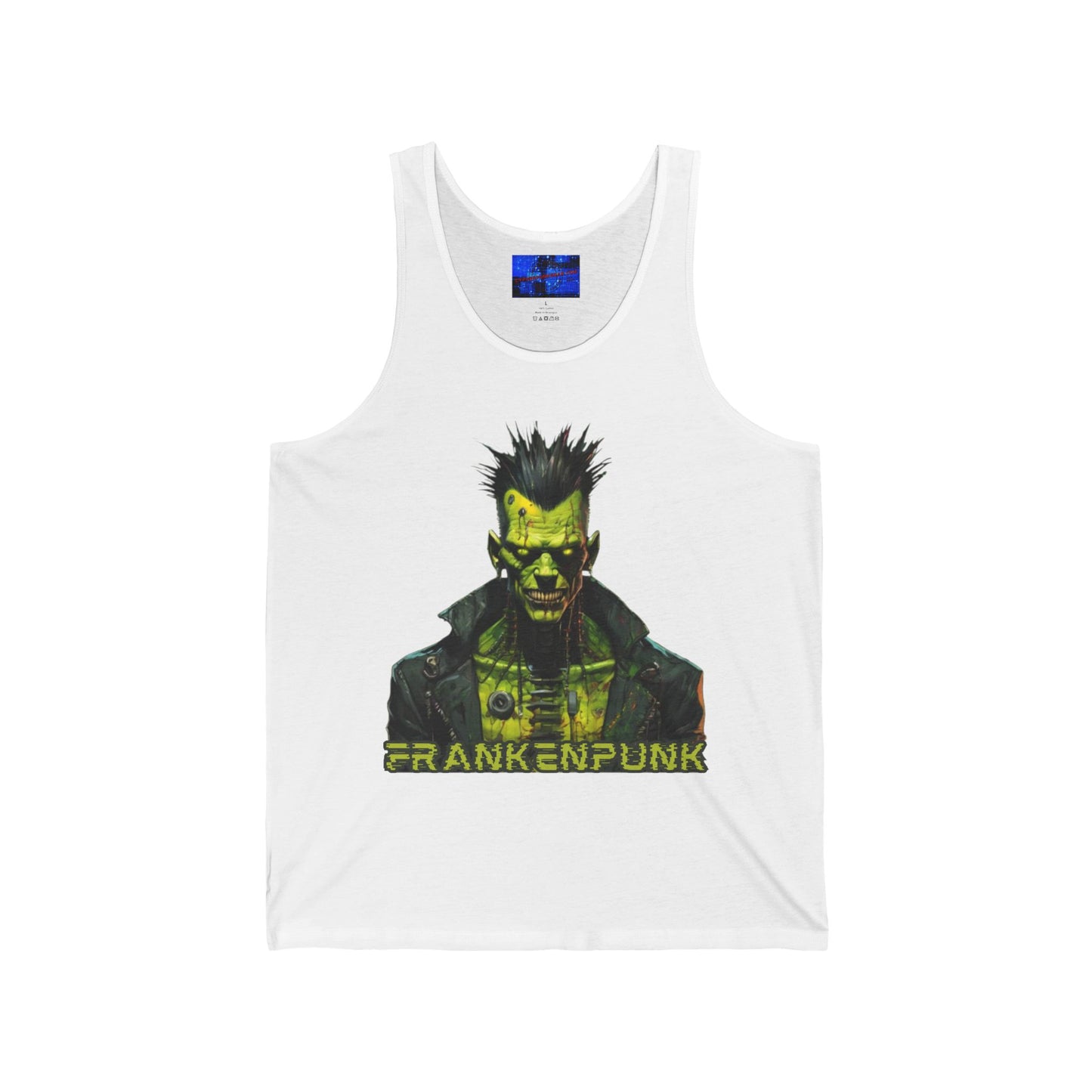 Frankenpunk Unisex Jersey Tank Top by cypherpunkgear