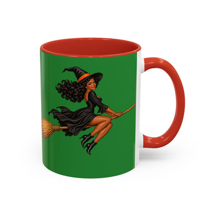 Velvet Vex Green Accent Mug by CreepyCrafts.boo