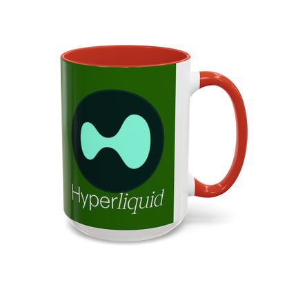 Hyperliquid White font Green Accent Mug by cypherpunkgear.com