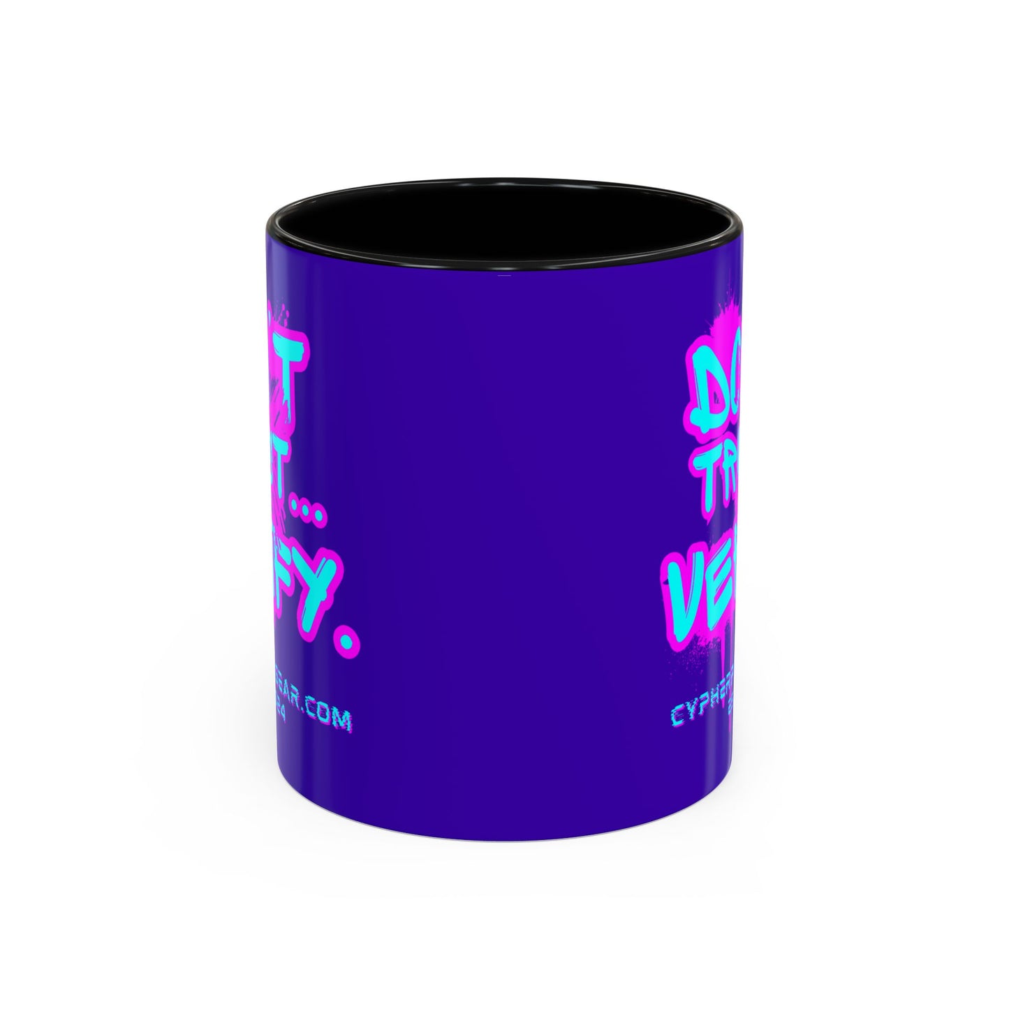 Don't Trust...Verify. Dark Purple Accent Mug by cypherpunkgear.com