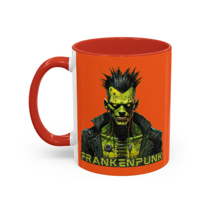 Frankenpunk Orange Accent Mug by CreepyCrafts.boo